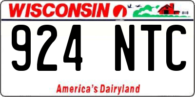 WI license plate 924NTC