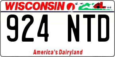 WI license plate 924NTD