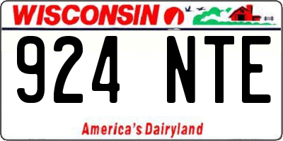 WI license plate 924NTE