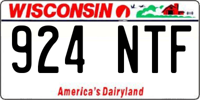 WI license plate 924NTF