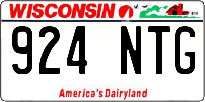 WI license plate 924NTG