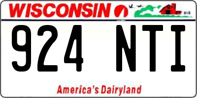 WI license plate 924NTI