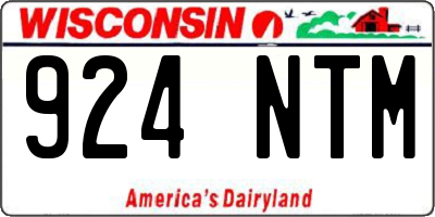 WI license plate 924NTM