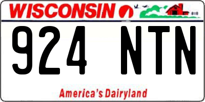 WI license plate 924NTN