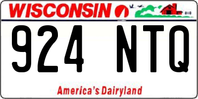 WI license plate 924NTQ