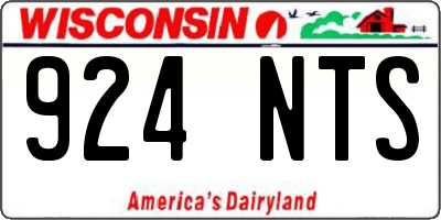 WI license plate 924NTS