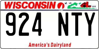 WI license plate 924NTY