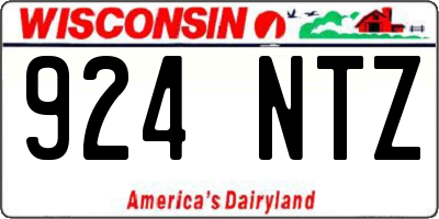WI license plate 924NTZ