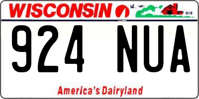 WI license plate 924NUA