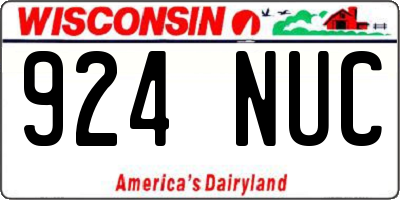 WI license plate 924NUC