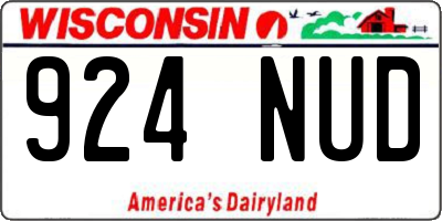 WI license plate 924NUD