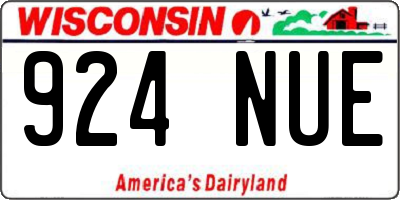 WI license plate 924NUE