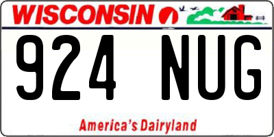 WI license plate 924NUG
