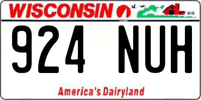 WI license plate 924NUH