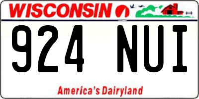 WI license plate 924NUI