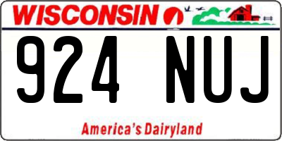 WI license plate 924NUJ