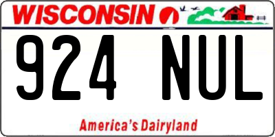 WI license plate 924NUL