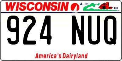 WI license plate 924NUQ