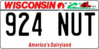 WI license plate 924NUT