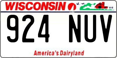 WI license plate 924NUV