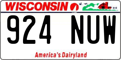 WI license plate 924NUW