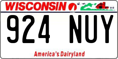 WI license plate 924NUY