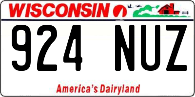 WI license plate 924NUZ