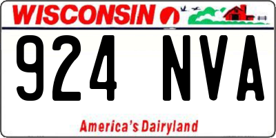 WI license plate 924NVA