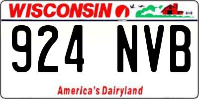 WI license plate 924NVB