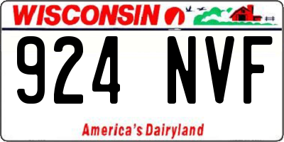 WI license plate 924NVF