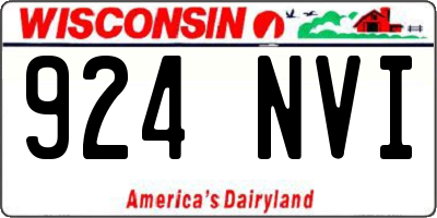 WI license plate 924NVI