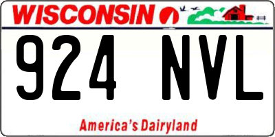 WI license plate 924NVL
