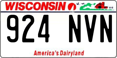 WI license plate 924NVN