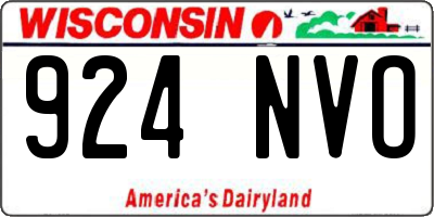 WI license plate 924NVO