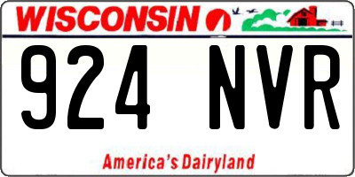 WI license plate 924NVR