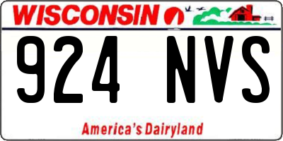 WI license plate 924NVS
