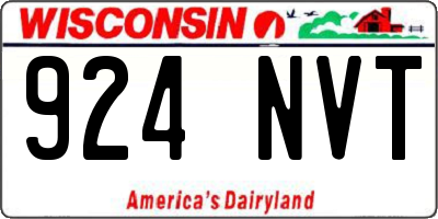 WI license plate 924NVT
