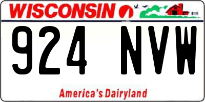 WI license plate 924NVW