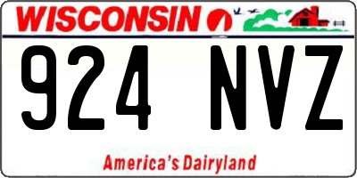 WI license plate 924NVZ