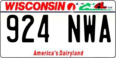 WI license plate 924NWA