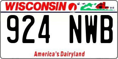 WI license plate 924NWB