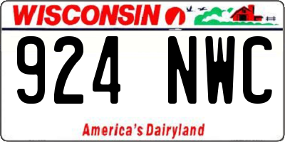 WI license plate 924NWC