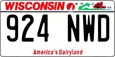 WI license plate 924NWD