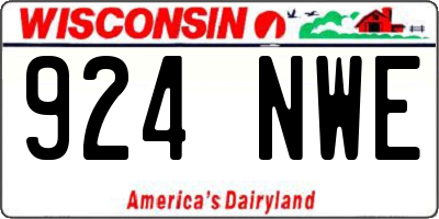 WI license plate 924NWE
