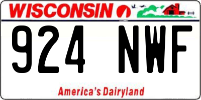 WI license plate 924NWF