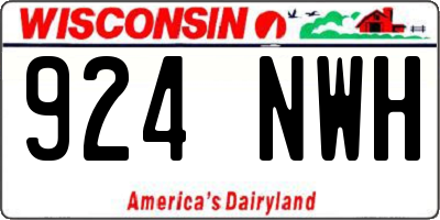 WI license plate 924NWH