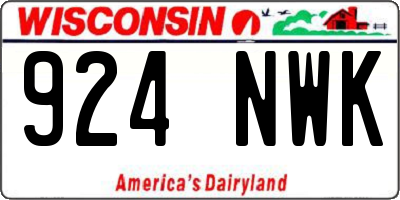 WI license plate 924NWK