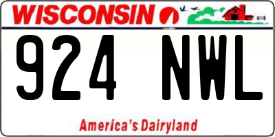 WI license plate 924NWL