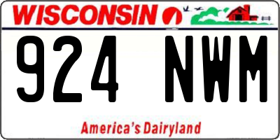 WI license plate 924NWM