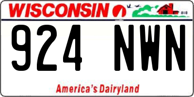 WI license plate 924NWN